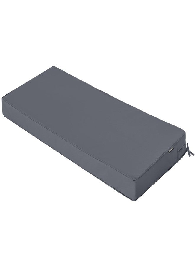 Comcaver Outdoor Bench Cushions 48 x 18 Inch Thick Waterproof Porch Swing Cushions with Tie Patio Furniture Chair Cushion Bench Pad 5 Year Color Fastness Backyard Seat Pads Dark Grey - Image 1