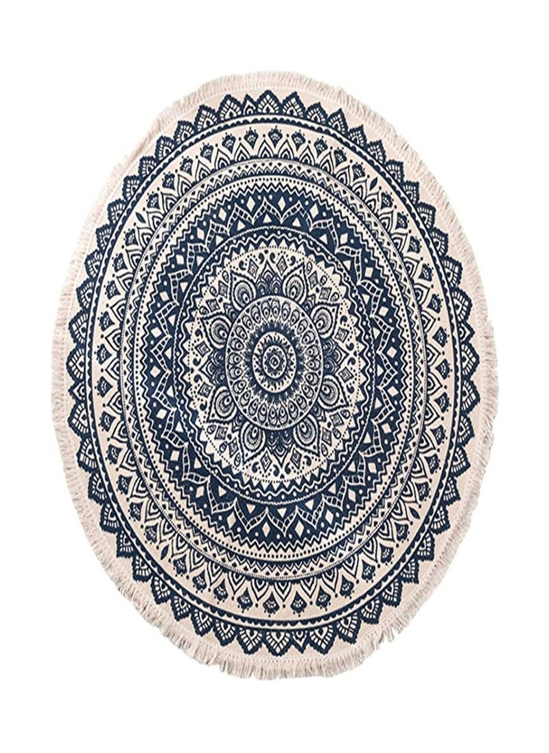 Goolsky Goolsky Round Carpet Nordic Linen Cotton Handmade Tassel Round Mat Bohemian Yoga for Sofa Living Room Bedroom Bathroom Home Decor Diameter 92cm  - Image 2