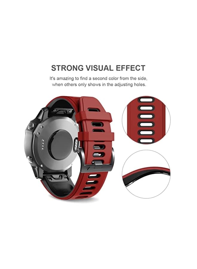 Double Color Silicone breathable hole design strap 22 mm Compatible with Garmin watch Fenix 5/Fenix 6/ Fenix 6 Pro/Fenix 5 Plus/Fenix 5/ Approach S60 Smartwatch strap
