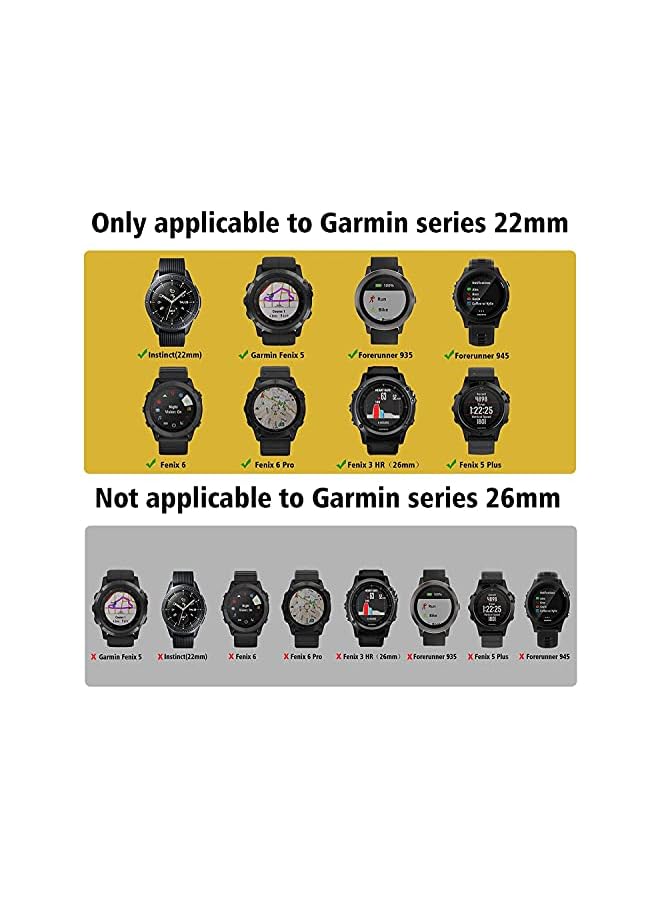 Double Color Silicone breathable hole design strap 22 mm Compatible with Garmin watch Fenix 5/Fenix 6/ Fenix 6 Pro/Fenix 5 Plus/Fenix 5/ Approach S60 Smartwatch strap