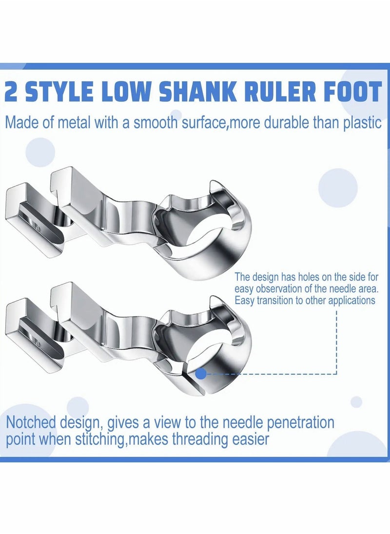Y&D - Low Shank Ruler Quilting Foot for Free Motion 1/4 Inch Thick Rulers, Pressure Compatible with Singer Brother Kenmore Janome Baby Lock Pfaff Sewing Machines 4 PCS - Image 1