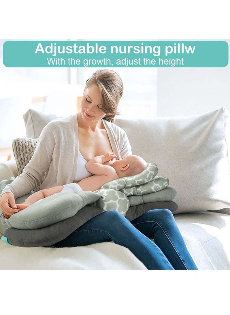 tiibaby Multifunctional Adjustable Nursing Pillow For Infant Feeding Support And Baby Bed (Grey)  - Image 4