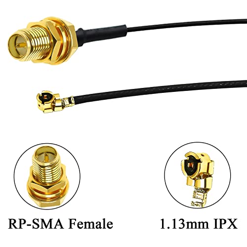 TUOLNK IPX to RP SMA Extension Cable U.FL MHF1 to Reverse Polarity SMA Female WiFi Antenna Pigtail Cable 1.13mm Extension Cable for WiFi Router Network Card 12inch(30cm) 5 Pack - Image 3