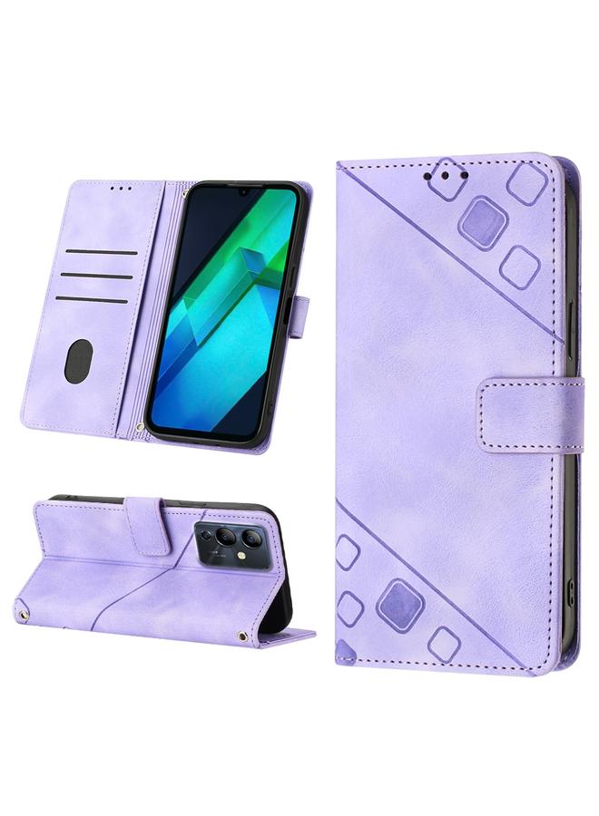 Zaboon Case For Infinix Note 12i X6819 Skin-feel Embossed Leather Phone Case - Image 1