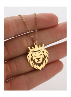 MARIO DRAFTS Lion Crown Pendant Necklace, Gold Chain, Unisex Fashion  - Image 2