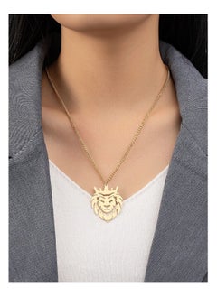 MARIO DRAFTS Lion Crown Pendant Necklace, Gold Chain, Unisex Fashion  - Image 5