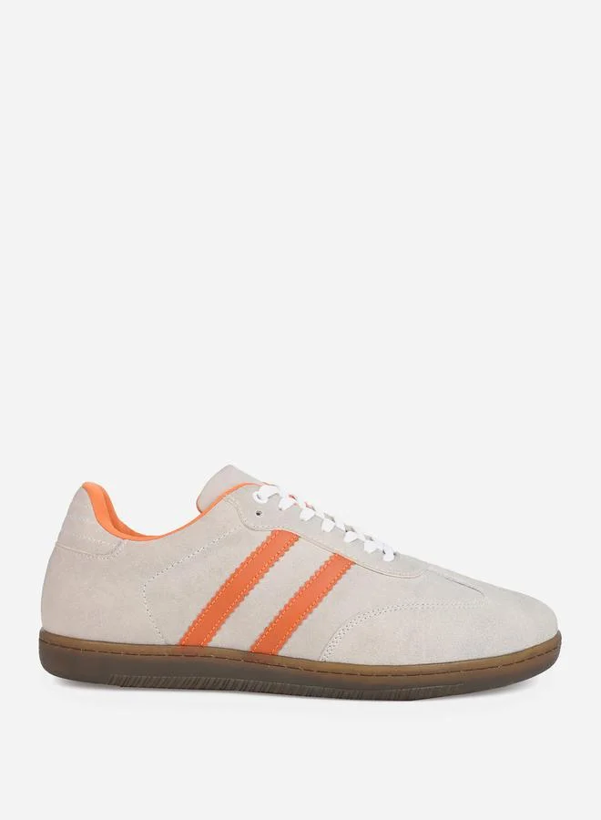 Styli Suede Upper Two Stripe Court Sneakers