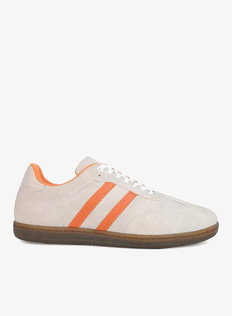 Suede Upper Two Stripe Court Sneakers