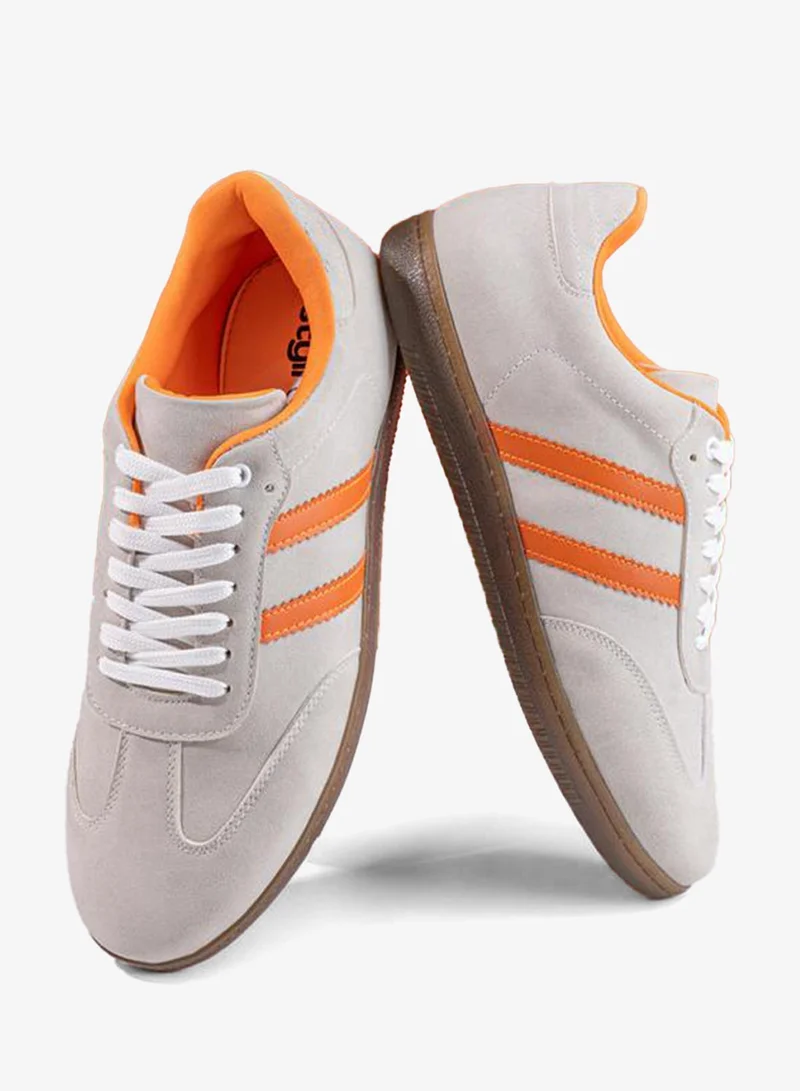 Styli Active Suede Upper Two Stripe Court Sneakers