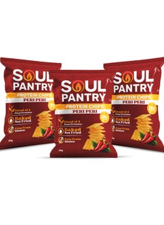 Soul Pantry Pack Of 3 Peri Peri Protein Chips With High Protein Crunch, Bold Peri Peri Flavor  - Image 1