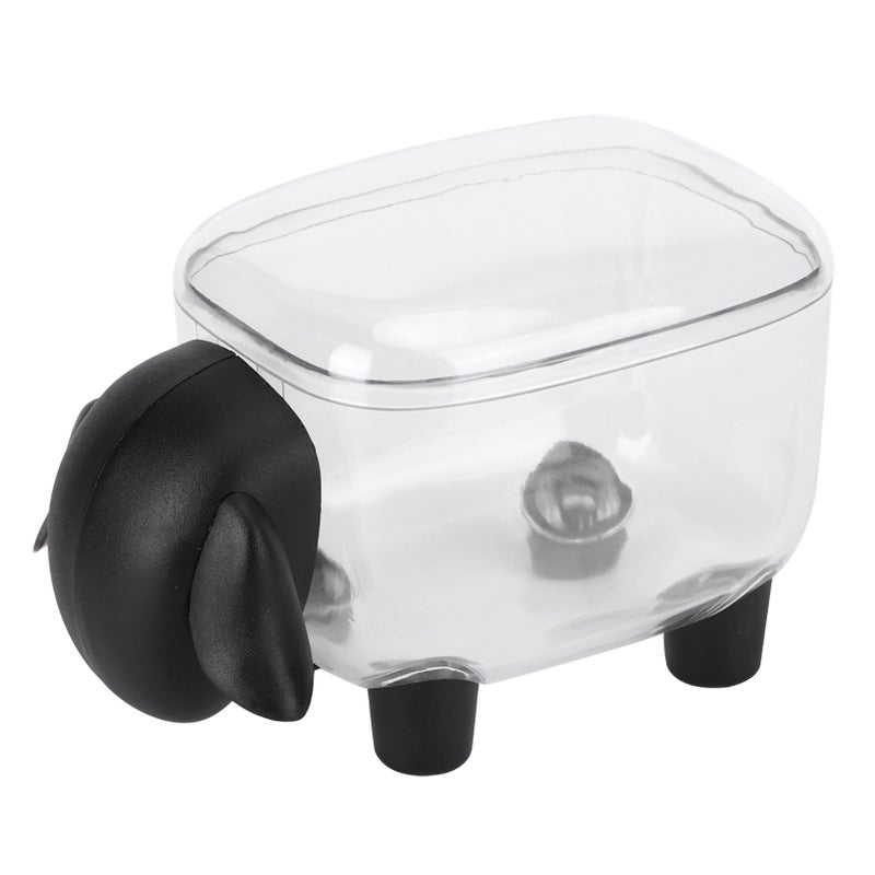 Cute Cartoon Stationery Cotton Swab Makeup Cotton Storage Box Holder Organizer (Black Sheep) - Image 4