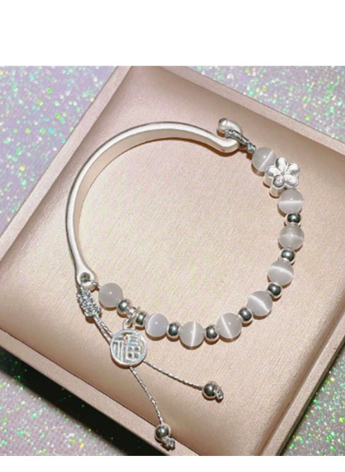 Natural Pearl Agate Half Bracelet Gift - Image 1