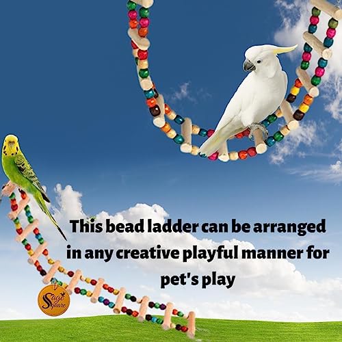 Sage Square Bird Playful Cage Accessories (Ladder 48cm) - Image 4