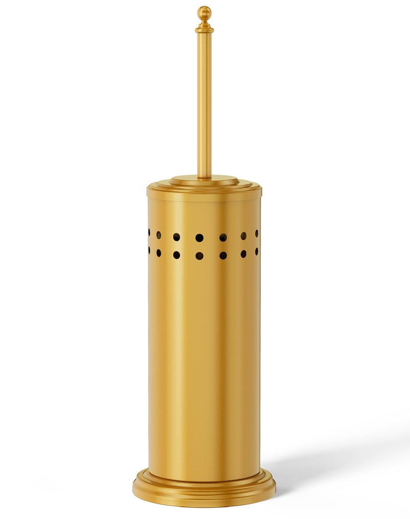 DOWRY Anti-Hand Off Toilet Plunger with Holder for Bathroom,Powerful Efficient Force Suction Cup,Heavy Duty, Deep Cleaning, Gold - Image 1