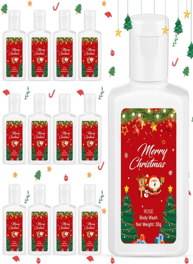 Sacubee 12 Pcs Christmas Gifts Bulk Daily Moisturizing Body Wash Mini Body Wash Travel Size 1oz Skin Cleanser Shower Gel Moisture Thank You Gifts for Christmas Wedding Party Bridal Shower Favors - Image 1