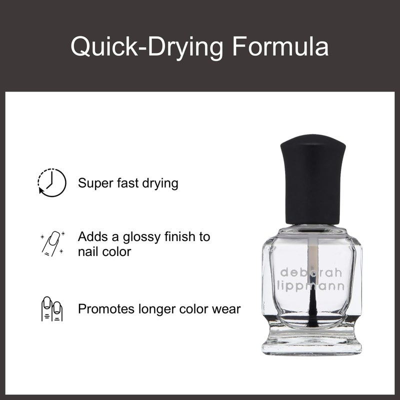 Deborah Lippmann Ultra Quick-Dry Top Coat, Clear | Protects Nail Polish Color, Long-Lasting High Shine | Fast Drying Finish for Manicure | Addicted To Speed, 0.5 Fl Oz - Image 5