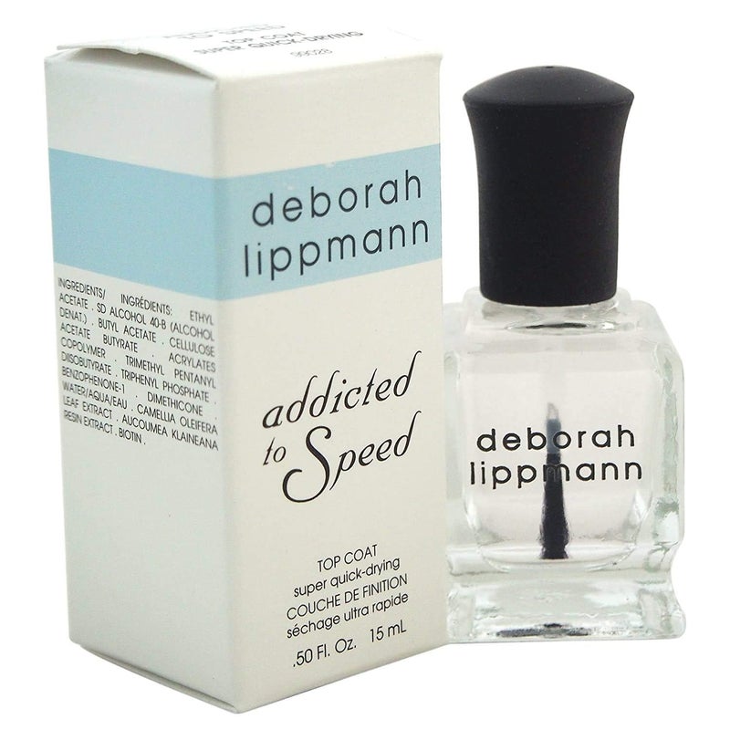Deborah Lippmann Ultra Quick-Dry Top Coat, Clear | Protects Nail Polish Color, Long-Lasting High Shine | Fast Drying Finish for Manicure | Addicted To Speed, 0.5 Fl Oz - Image 2