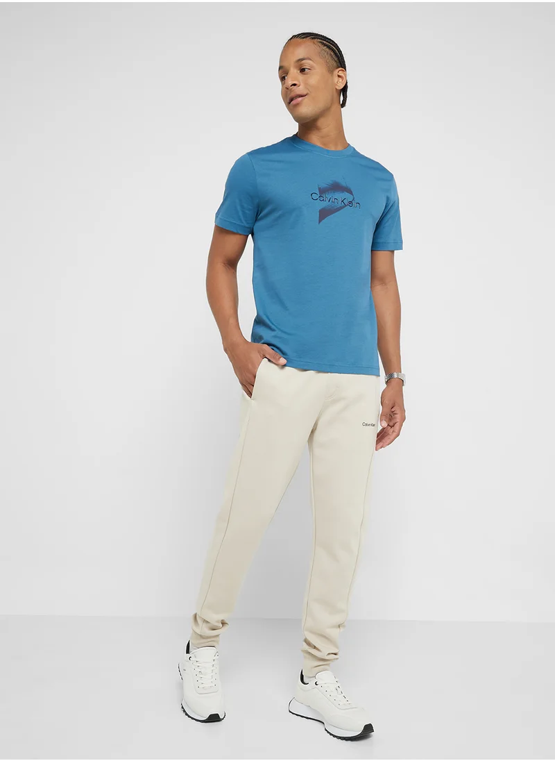 CALVIN KLEIN Logo Print Crew Neck T-Shirt