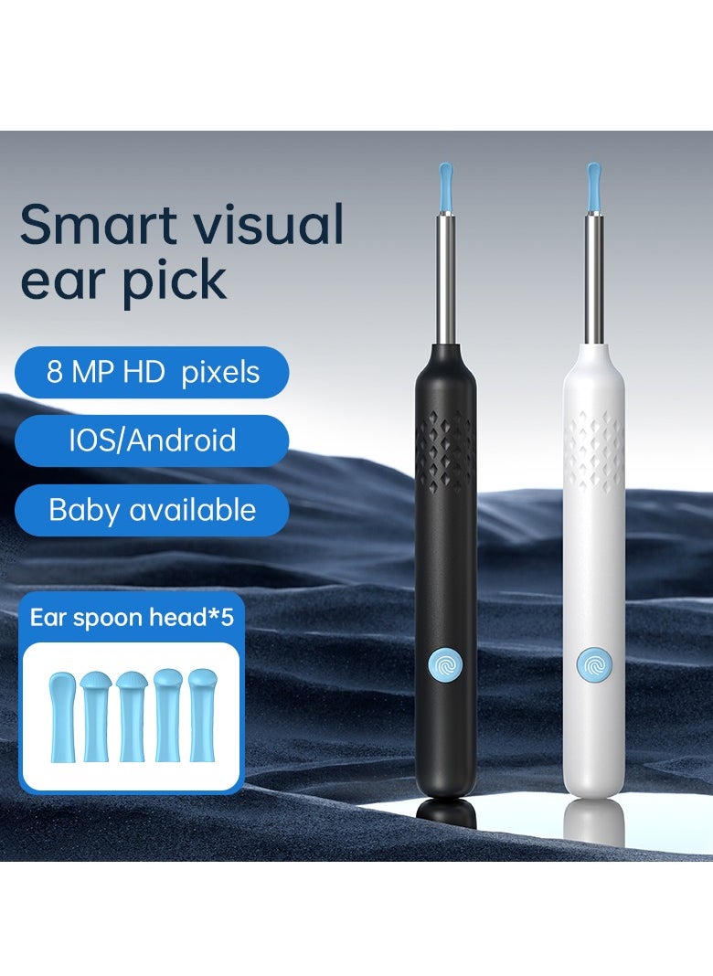Generic Ear Cleaner Ear Wax Remover with HD Camera, Wireless Compatibility with Smart Phones For Adults And Kids White  - Image 1