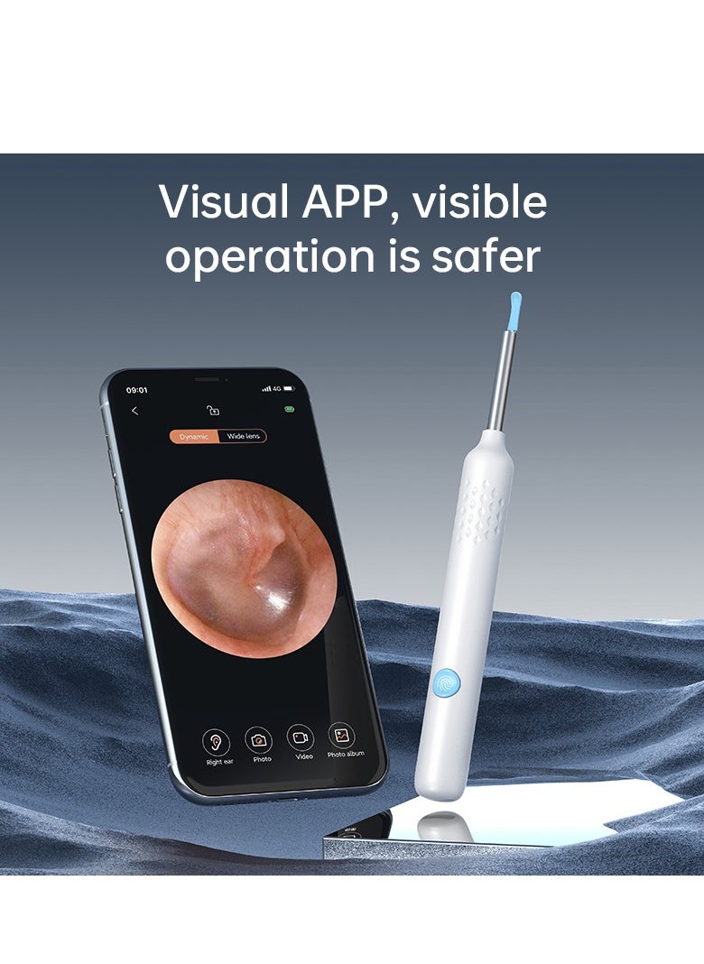 Generic Ear Cleaner Ear Wax Remover with HD Camera, Wireless Compatibility with Smart Phones For Adults And Kids White  - Image 3