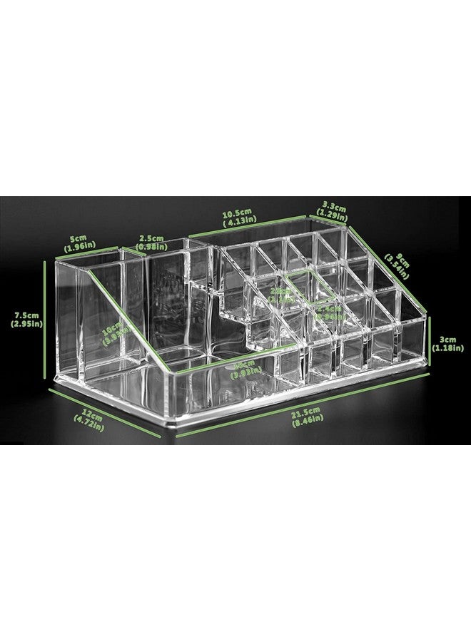 GALV lipstick organizer Acrylic Cosmetic Organizer Display Stand - Makeup Brushes-Lipstick-Pencil-Hair Combs and Jewelry Storage Holder for Home claer (16 Section) - Image 2
