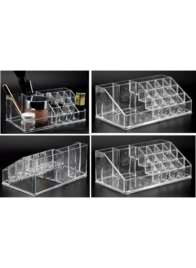 GALV lipstick organizer Acrylic Cosmetic Organizer Display Stand - Makeup Brushes-Lipstick-Pencil-Hair Combs and Jewelry Storage Holder for Home claer (16 Section) - Image 4
