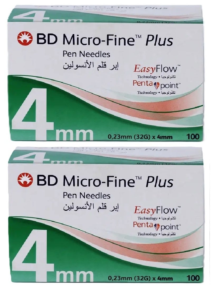 BD Micro-Fine Plus Insulin Pen Needle 32G X 4Mm 100's (2 Pack) - Image 3