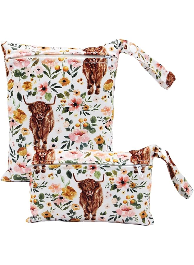 KASTWAVE 2 Pcs Waterproof Wet Dry Bags For Baby For Baby Diapers & Breast Pump Parts Waterproof Reusable Wet Bag With Handle Beach Pool Gym Bag Stroller Yoga Toiletries Organizer - Image 1