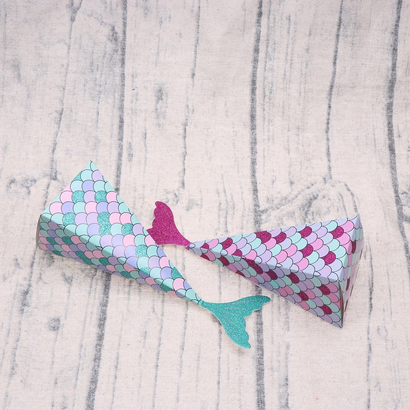 10pcs Wedding Mermaid Candy Box Birthday Party Decorations Supplies Triangle Paper and - Image 1