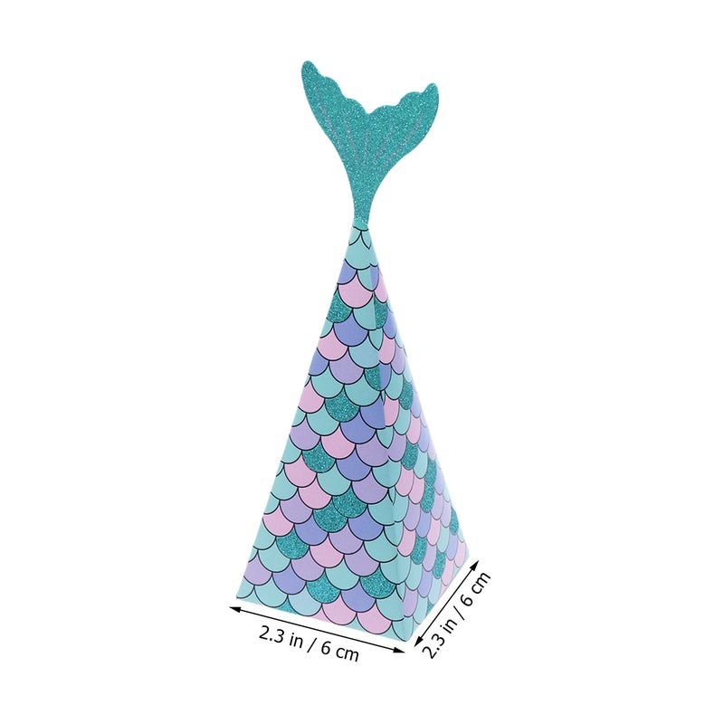 10pcs Wedding Mermaid Candy Box Birthday Party Decorations Supplies Triangle Paper and - Image 2
