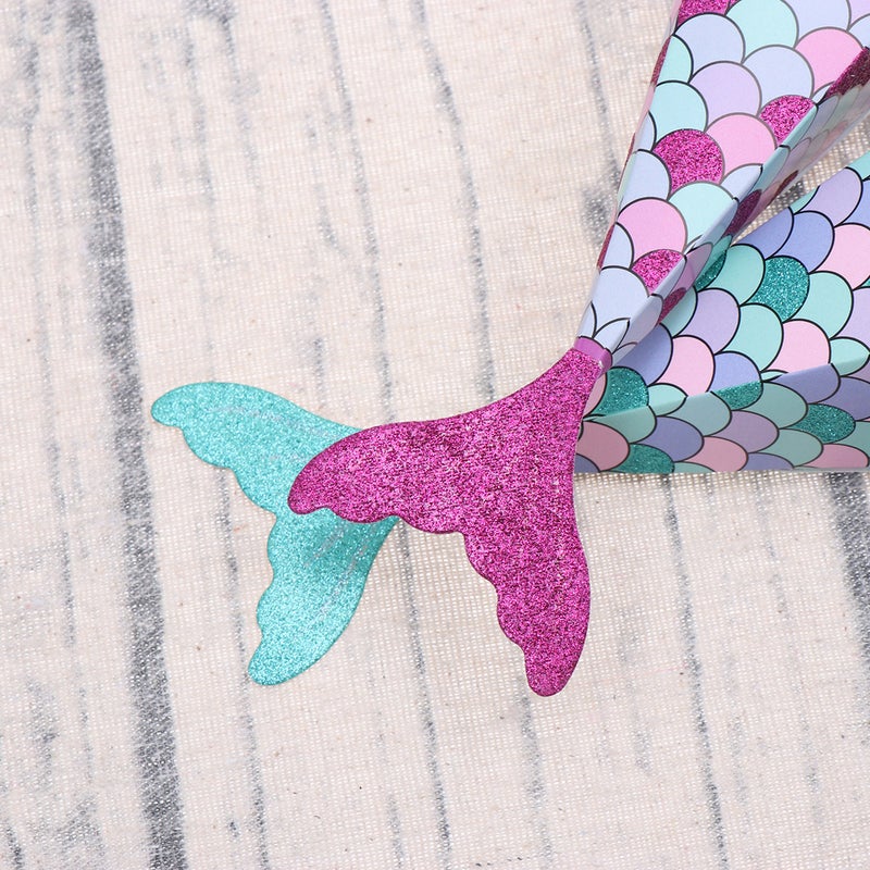 10pcs Wedding Mermaid Candy Box Birthday Party Decorations Supplies Triangle Paper and - Image 4