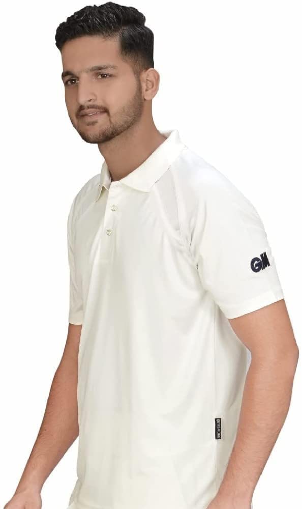 GM 7205 Half Sleeve Cricket T-Shirt Size-Large (White/Navy) - Image 1