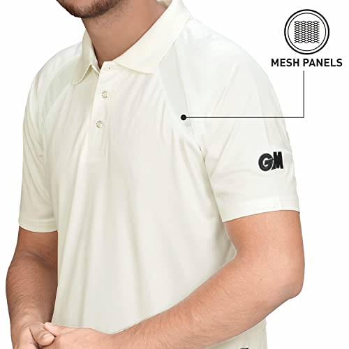 GM 7205 Half Sleeve Cricket T-Shirt Size-Large (White/Navy) - Image 4