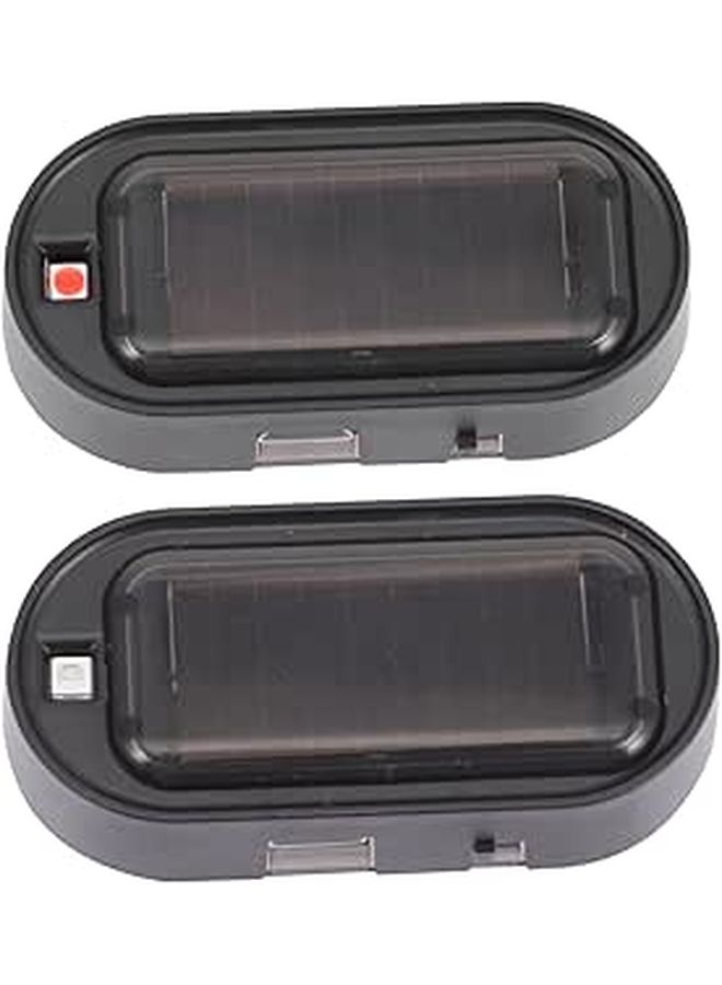 2 Pcs Solar Powered Car Theft LED Alarm Lights Automatic Flashing Simulation Security Lamps For Vehicles Easy Install With Sensor Activation - Image 1