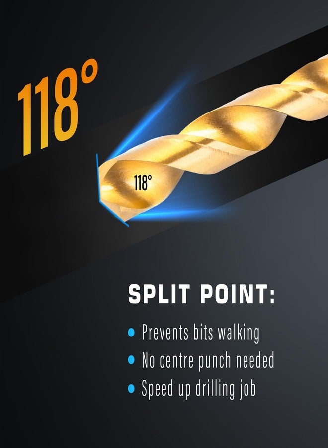 GDLIN 230 Pcs Titanium Twist Drill Bit Set for Metal and Wood,Coated HSS Conventional 118 Deg Tip Titanium Drill Bit Kit Set, Drill Bits Kit with Storage Case - Image 3