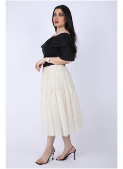 FULL JOY Elegant Two-piece set, black blouse and white tulle skirt  - Image 4