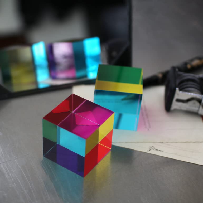 CMY Cubes Original (50mm) - Cyan, Magenta & Yellow Cube - Optical Color Cube - Teaches Subtractive Color Mixing for Ages 15+, Educational, Scientific, Physics & Kinetic Art Desk Object, STEAM - Image 3