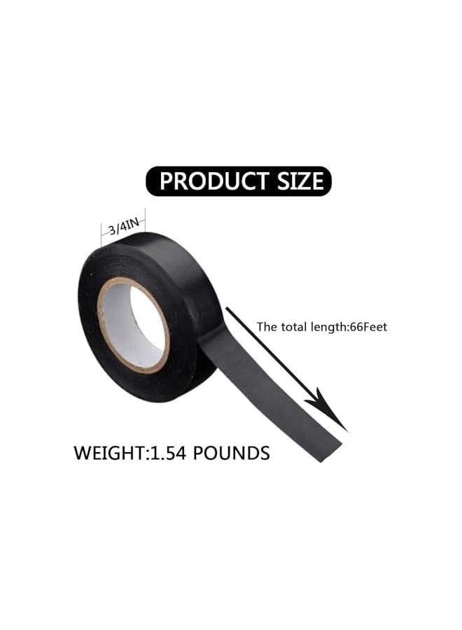 PROMASS promass Black Electrical Tape Waterproof,Pro Grade Black Electrical Tape Jumbo Roll, Industrial Grade UL/CSA Listed High Temp Electrical Tape Electric Super Vinyl,1.7mm x 20m x10 Rolls  - Image 2