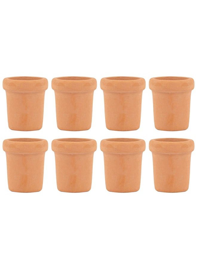AUEAR , 8 Pack Fairy Garden Mini Clay Pots Ceramic Pottery Planter Cactus Flower Succulent Pot for 1:12 Scale - Image 1