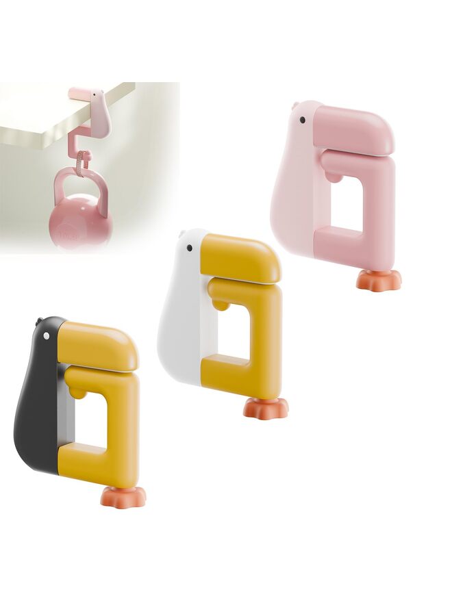 Portable Duck Shaped Detachable Non-Slip Folding Table Hook – No-Drill Purse Hanger & Bag Clamp for School/Office Desk Storage & Organization - Image 1