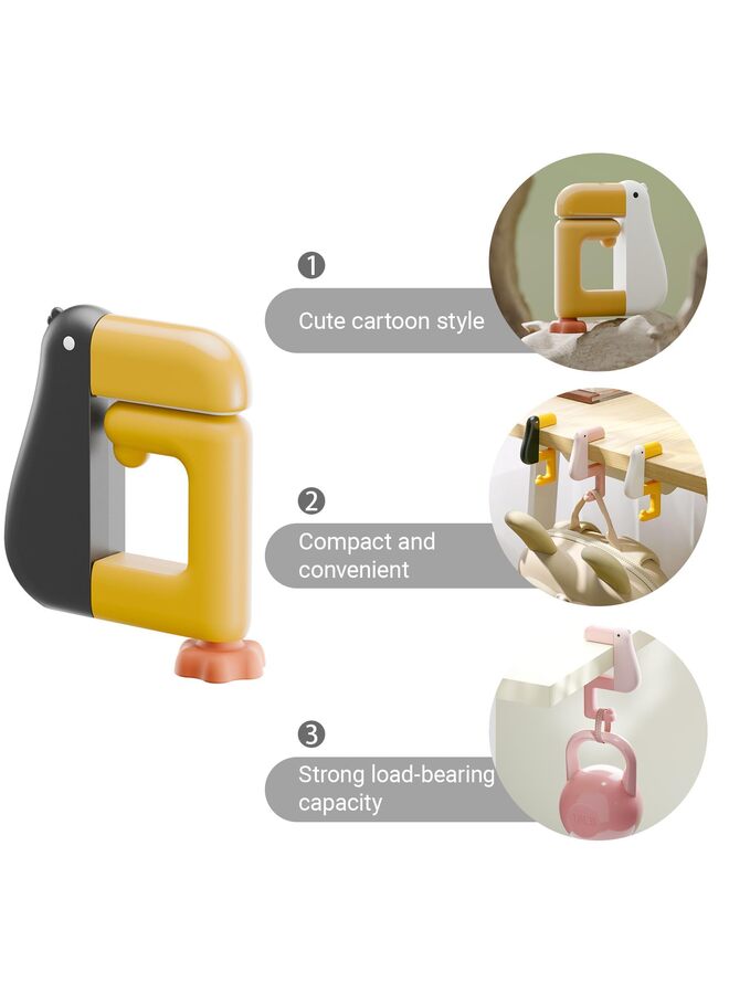 Portable Duck Shaped Detachable Non-Slip Folding Table Hook – No-Drill Purse Hanger & Bag Clamp for School/Office Desk Storage & Organization - Image 3