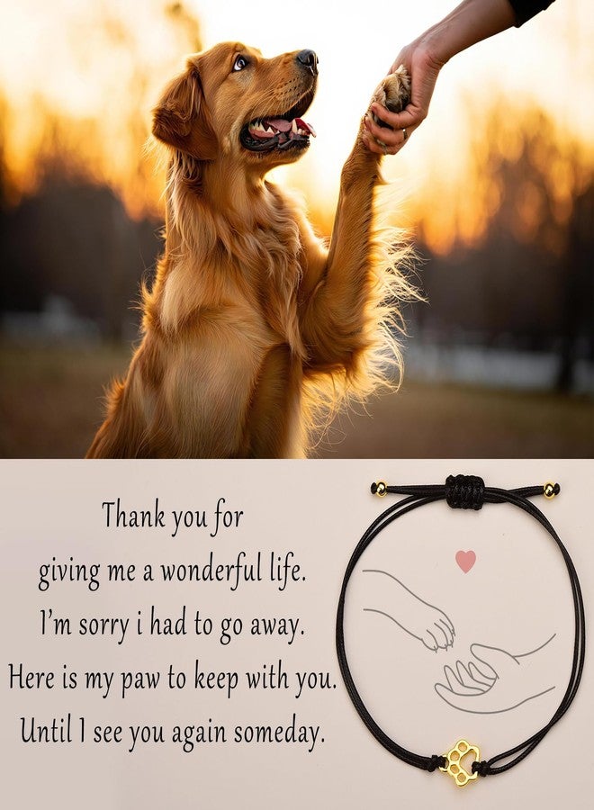 OOW Pet Memorial Gifts for Loss of Dog, Gold Paw Print Bracelets (2 Pack) for Beloved Cat, Loss of Dog Sympathy Gift, Thoughtful Dogs Remembrance, Bereavement Gifts - Image 2