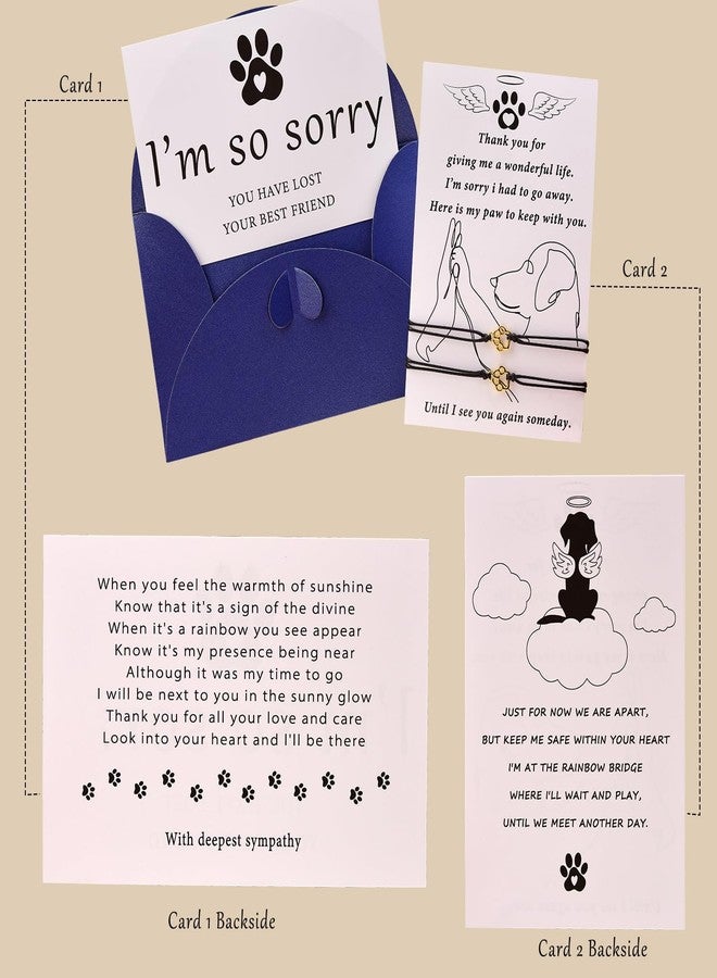 OOW Pet Memorial Gifts for Loss of Dog, Gold Paw Print Bracelets (2 Pack) for Beloved Cat, Loss of Dog Sympathy Gift, Thoughtful Dogs Remembrance, Bereavement Gifts - Image 5