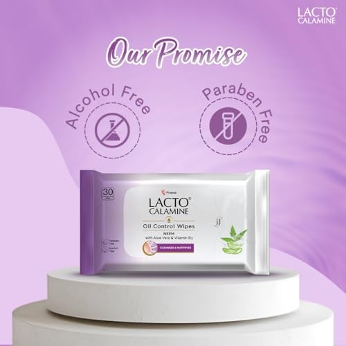 Lacto Calamine Oil Control Face Wipes 30N each- Pack of 1 | Makeup Remover Wipes | Wet Tissue for Face With Neem, Aloe Vera & Niacinamide | Wet Wipes for Women & Men | Pararben & Alcohol Free - Image 5