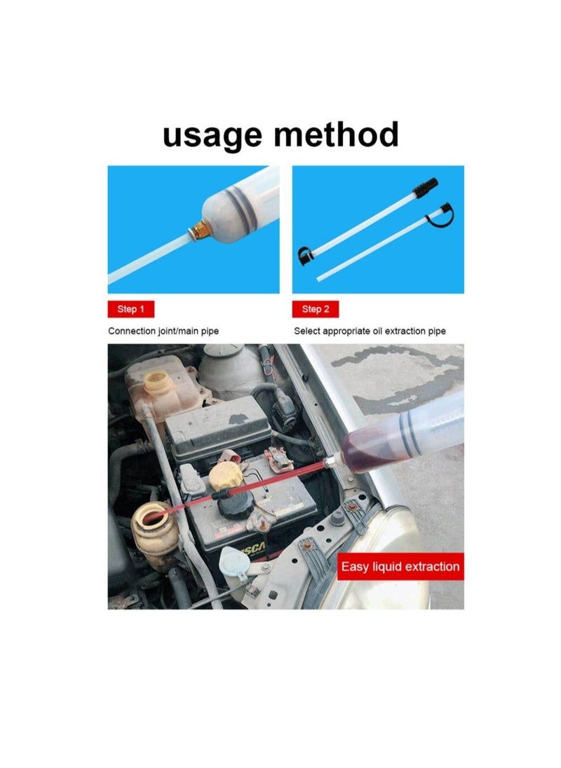 Generic - Fluid Extractor 200CC Oil Extractor Pump Manual Hand Suction Vacuum Plastic Automotive Fluid Syringe Pump Car Fuel Transfer 7oz Syringe Type Oil Pump - Image 1