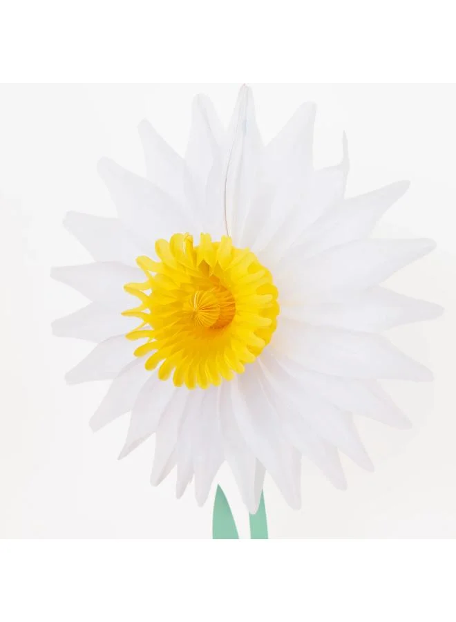 Meri Meri  Honeycomb Flower Decorations - Set of 6 Paper Daffodils and Tulips with 3D Tissue Honeycomb, Hidden Magnets and Neon Coral Cord for Spring Party and Home Décor  | Best Price UAE