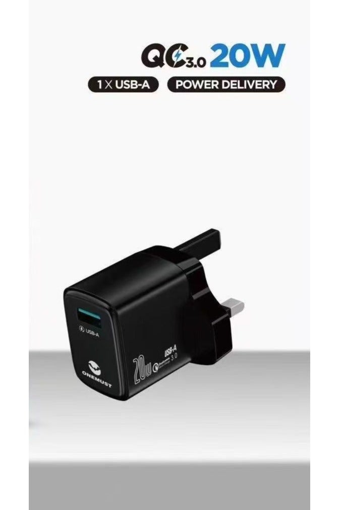 ONEMUST OM A19 20W Fast Adapter For Mobiles And Tablets 1x USB A - Image 2