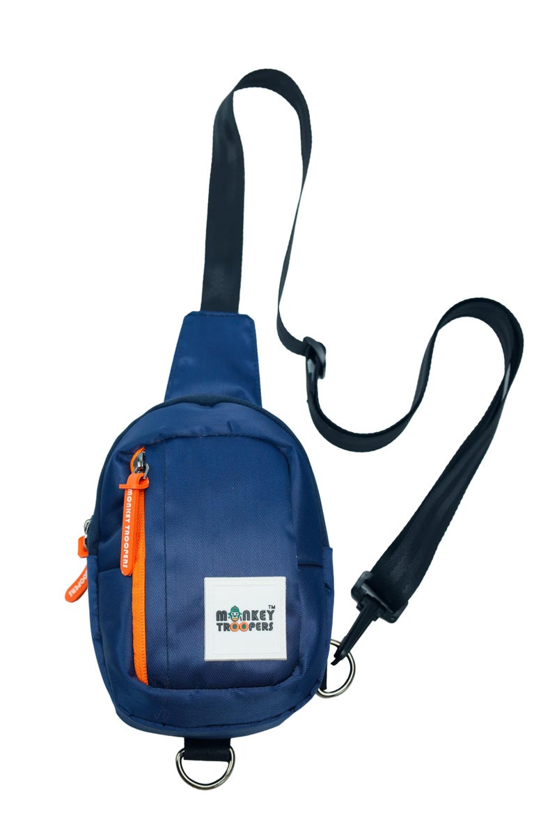 MONKEY TROOPERS Flip Crossbody Chest Bag Fanny Pack Lightweight & Tough, Spacious, Men Women, Water resistant, Quick-Access Pocket, 4L Capacity (Navy Blue) - Image 5
