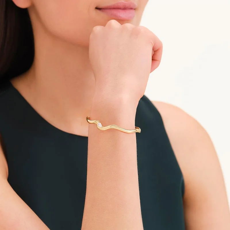 Rosefield  Rosefield Marquise Wave Bangle Gold - JBMWG-J1303 for Women | Best Price UAE