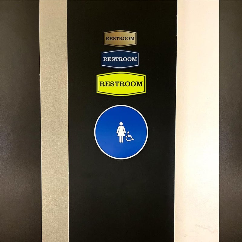 All Quality Fancy Restroom Sign - Business Bathroom Signage - Easy to Install (Black) - Small 1 Pack - Image 5